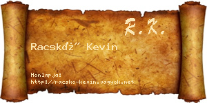 Racskó Kevin névjegykártya